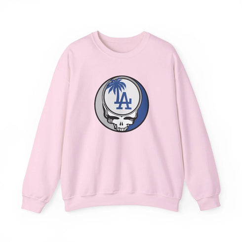Grateful Dead - Los Angeles Dodgers Grateful Dead Stealie Crewneck Sweatshirt - MLB - StealieShop